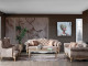  Balat Krem Üçlü Sofa