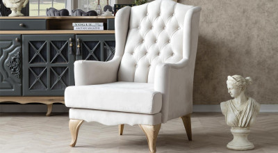Balat Tekli Koltuk / Armchair Beyaz