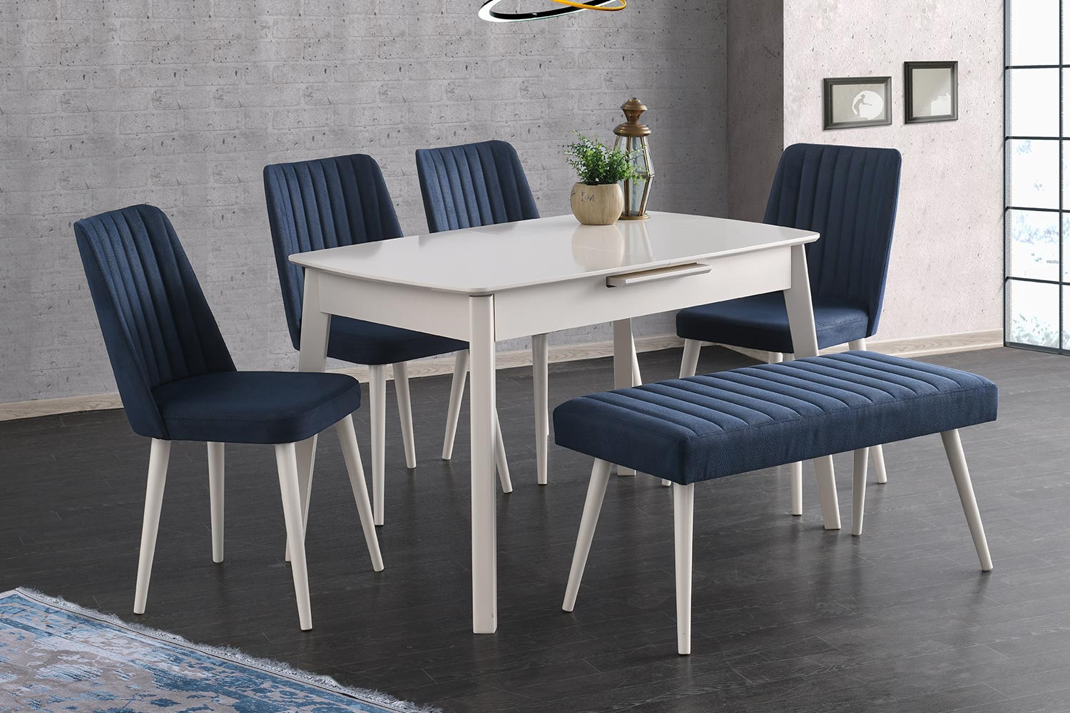 Bambu Büyüyen Mutfak Masası Seti (Ekru)