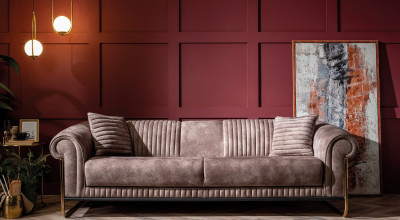 Bornova Üçlü Koltuk -Vizon