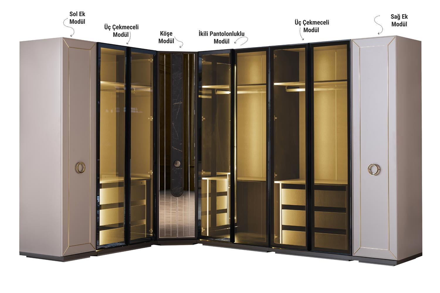 Lizbon Standart Köşe Dolap