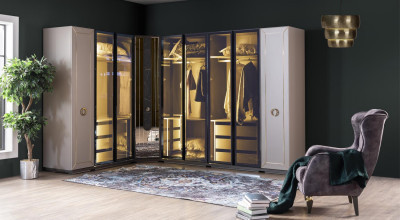 Lizbon Standart Köşe Wardrobe Köşe Wardrobe Üç Çekmeceli Modül (1)