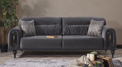 Belgrad Üçlü Koltuk - Gri