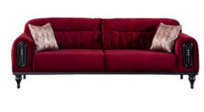 Belgrad Üçlü Koltuk - Kırmızı