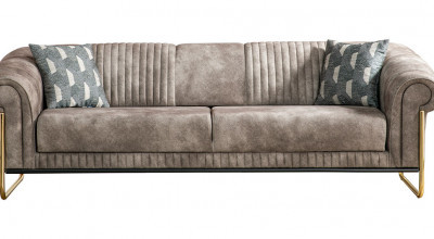 Bornova Üçlü Koltuk - Koyu Vizon