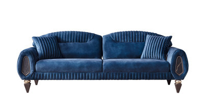Lizbon Üçlü Koltuk - Mavi