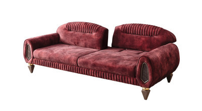 Lizbon Üçlü Koltuk - Bordo