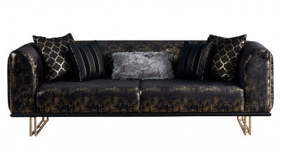 Emirgan Üçlü Koltuk -Siyah