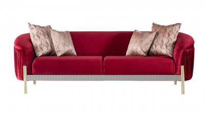 Florya Üçlü Koltuk - Kırmızı