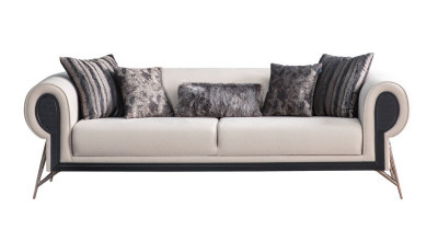 Malta Üçlü Koltuk - Krem