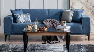 Stil Üçlü Koltuk - Mavi