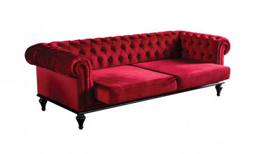 Volga Üçlü Koltuk - Kırmızı