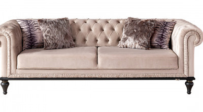 Volga Üçlü Koltuk - Krem