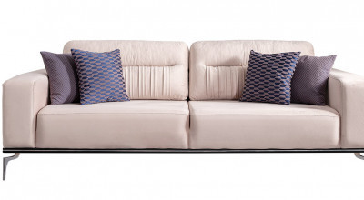 New Zirkon Üçlü Koltuk - Krem