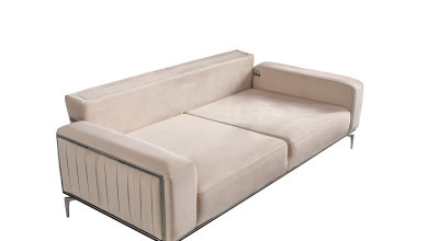 New Zirkon Üçlü Koltuk - Krem